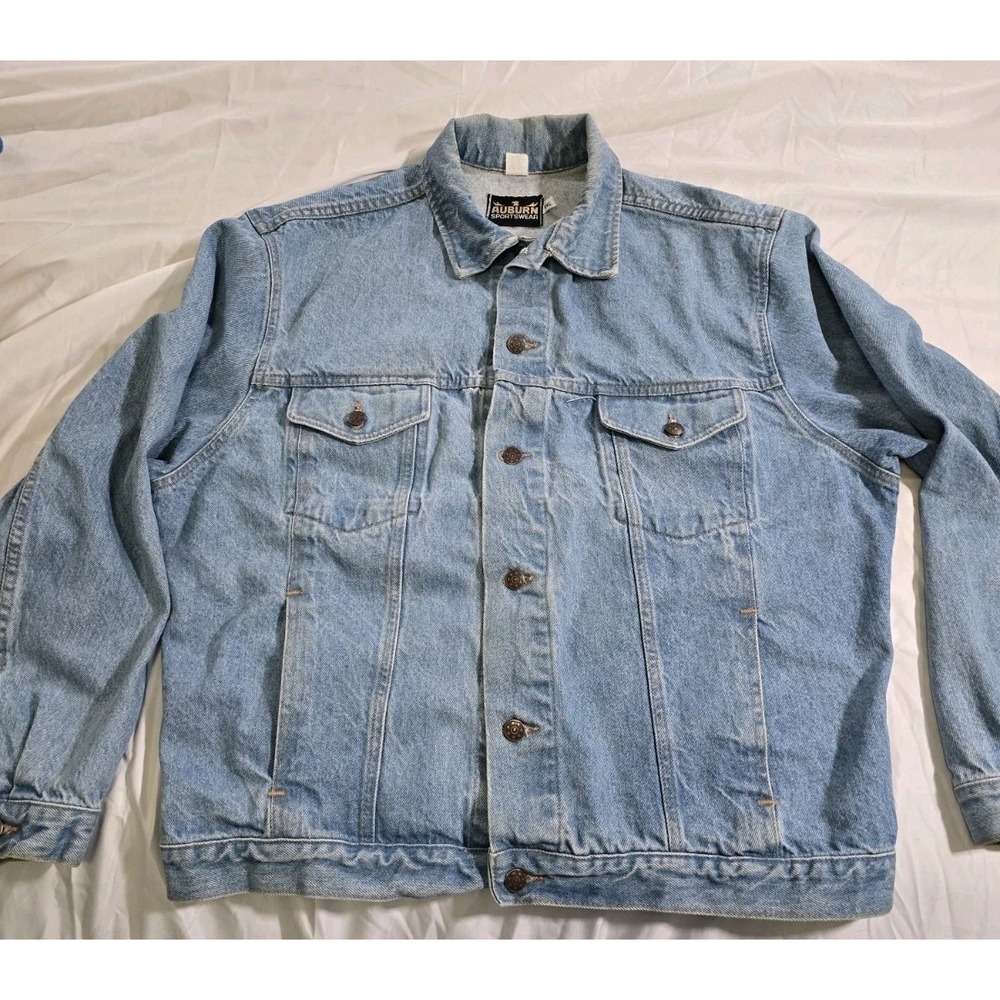 Vintage Auburn Sportswear Jean Jacket Geritol Angels Rat Pack XXL